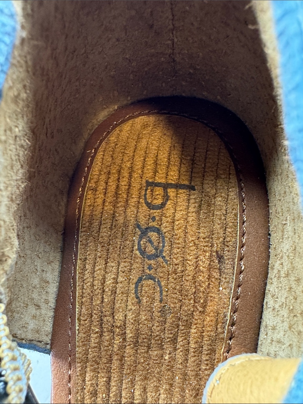 b.o.c. Navy Perforated Leather Clog Mules - Picture 4 of 7